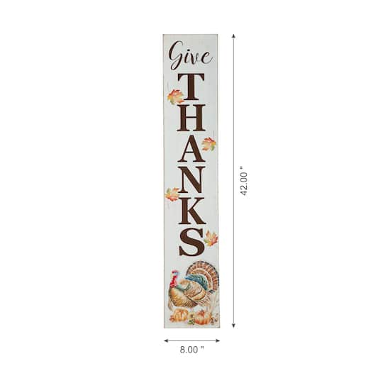 Glitzhome® 42" Thanksgiving Give Thanks Porch Sign